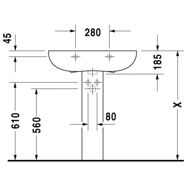 DURAVIT FOSTER TEK DELİKLİ LAVABO 700*540 MM 0419700000