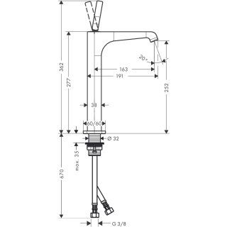 AXOR CITTERIO E TEK KOLLU LAVABO BATARYASI 250MM FIRCALANMIS PIRINC 36104950