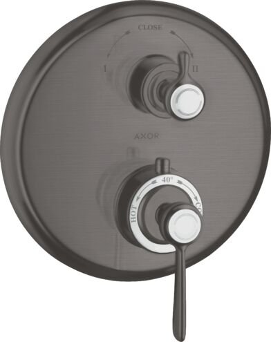 AXOR MONTREUX BANYO BATARYASI TERMOSTAT 2 CIKIS CUBUK VOLAN MAT SIYAH KROM 16821340