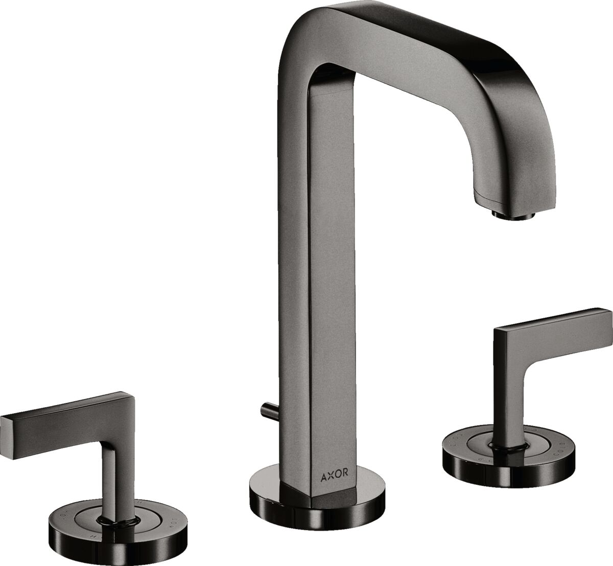 AXOR CITTERIO 3-DELIKLI LAVABO BATARYASI 170 140MM GAGA ILE PARLAK SIYAH KROM 39135330