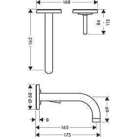 AXOR UNO 2-DELIKLI LAVABO BATARYASI ALTIN 38113990