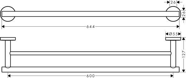 HANSGROHE UNIVERSAL HAVLULUK IKILI 64,4 CM KROM 41712000