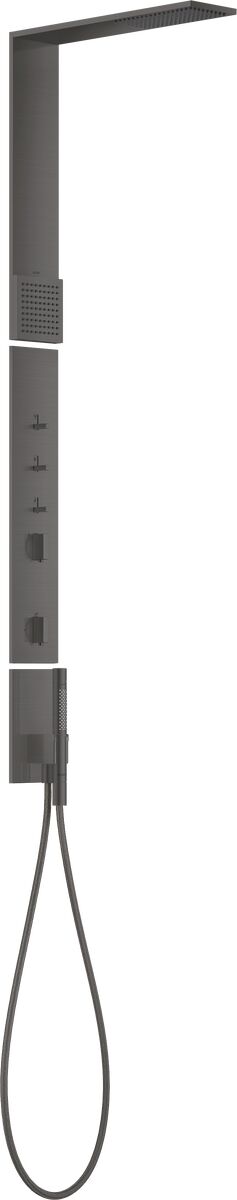 AXOR SHOWERCOMPOSITION DUS PANELI TERMOSTATIK TEPE DUSU 110/220 1 JET VE OMUZ DUSU MAT SIYAH KROM 12595340