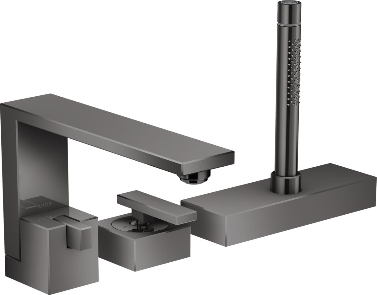 AXOR EDGE 3-DELIKLI BANYO BATARYASI EDGE SIYAH KROM 46430330