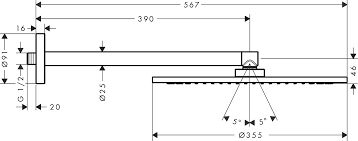 AXOR POWDERRAIN TEPE DUSU 35 CM 1 JET DUS DIRSEGI ILE MAT KIRMIZI ALTIN 26034310
