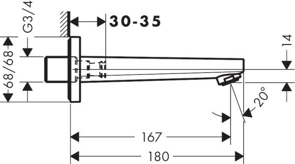 HANSGROHE METRIS KUVET GAGASI KROM 32542000