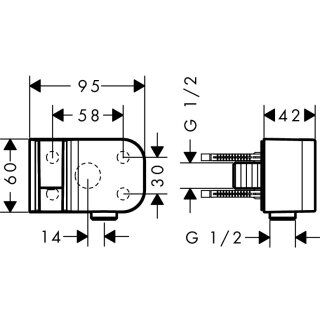 AXOR ONE DUS ASKISI PARLAK SIYAH KROM 45723330