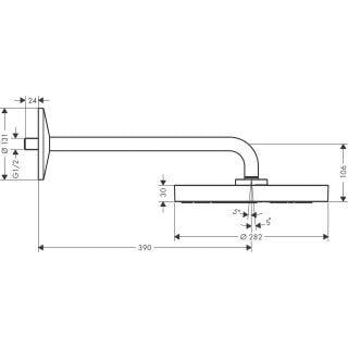 AXOR ONE TEPE DUSU 280 1 JET DUS DIRSEGI ILE PARLAK SIYAH KROM 48491330
