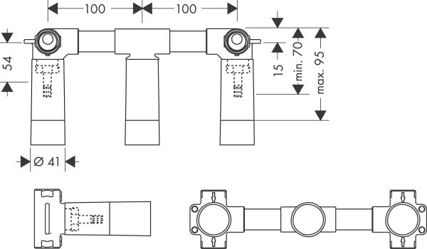 AXOR UNIVERSAL IC SET 3-DELIKLI ANKASTRE LAVABO BATARYASI 10303180