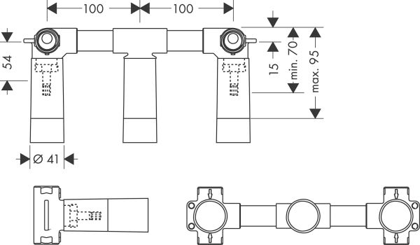 AXOR UNIVERSAL IC SET 3-DELIKLI ANKASTRE LAVABO BATARYASI 10303180
