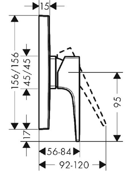 HANSGROHE METROPOL TEK KOLLU DUS BATARYASI ANKASTRE PARL. ALTIN OPTIK 32565990
