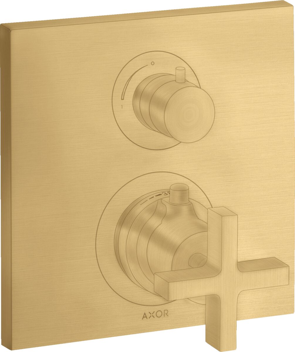 AXOR CITTERIO BANYO BATARYASI TERMOSTATIK ACMA KAPAMA YONLENDIRICI VALFI VE ARTI VOLAN ILE ALTIN OPTIK 39725250