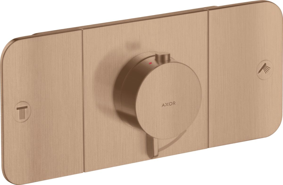 AXOR ONE BANYO BATARYASI TERMOSTATIK MODUL 2 CIKIS  MAT KIRMIZI ALTIN 45712310