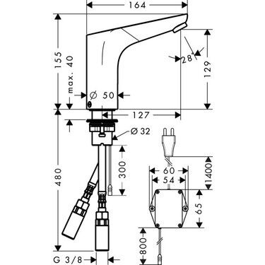 HANSGROHE FOCUS FOTOSELLI LAVABO BATARYASI 230 V ELEKTRIKLI KROM 31174000