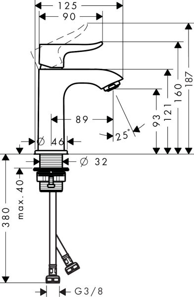 HANSGROHE METRIS TEK KOLLU LAVABO BATARYASI 100 KROM 31186000