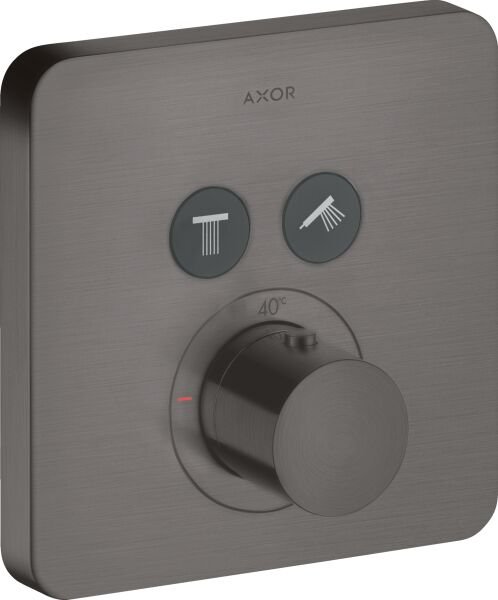 AXOR SHOWERSELECT BANYO BATARYASI TERMOSTATIK 2 CIKIS MAT SIYAH KROM 36707340