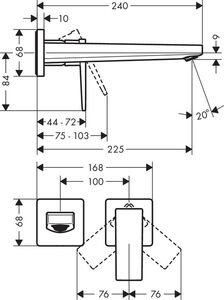 HANSGROHE METROPOL TEK KOLLU LAVABO BATARYASI 22.5CM GAGA CUBUK VOLAN SATIN BEYAZ 32526700