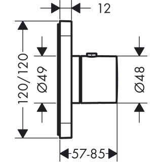 AXOR CITTERIO E BANYO BATARYASI TERMOSTAT 120/120 SATIN SIYAH 36702670