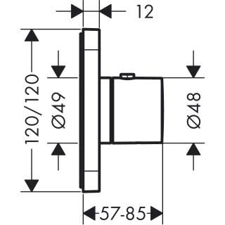AXOR CITTERIO E BANYO BATARYASI TERMOSTAT 120/120 SATIN SIYAH 36702670
