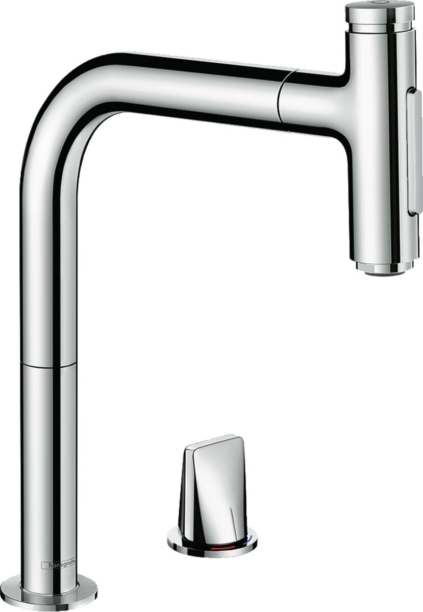 HANSGROHE METRIS SELECT M71 EVIYE BATARYASI 2 DELIKLI 200 CEKILEBILIR GAGA KROM 73819000