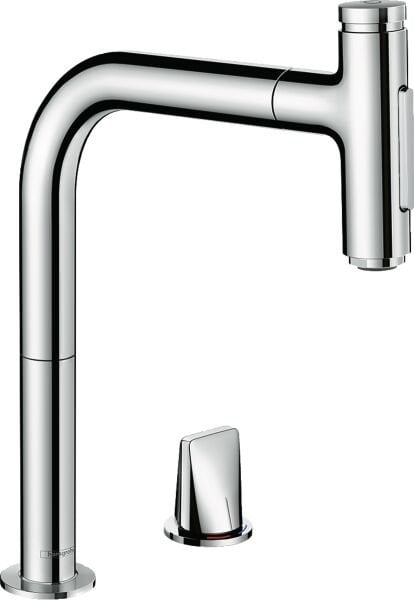 HANSGROHE METRIS SELECT M71 EVIYE BATARYASI 2 DELIKLI 200 CEKILEBILIR GAGA KROM 73819000