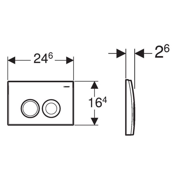 GEBERIT DELTA KUMANDA KAPAGI CIFT BASMALI MAT KROM 115.125.46.5
