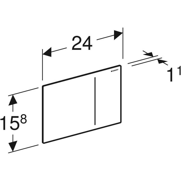 GEBERIT SIGMA70 KUMANDA KAPAGI 8CM CIFT BASMALI GOMME REZERVUAR ICIN BEYAZ CAM 115.625.JL.1