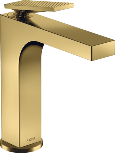 AXOR CITTERIO TEK KOLLU LAVABO BATARYASI 160 KUMANDASIZ RHOMBIC KESIM PARLAK ALTIN 39081990