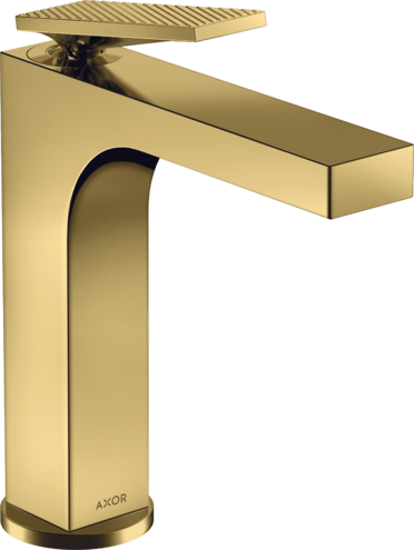 AXOR CITTERIO TEK KOLLU LAVABO BATARYASI 160 KUMANDASIZ RHOMBIC KESIM PARLAK ALTIN 39081990