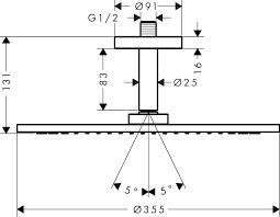 AXOR SHOWERHEAVEN TEPE DUSU 350 1JET TAVAN BAGLANTILI MAT NIKEL 26035820