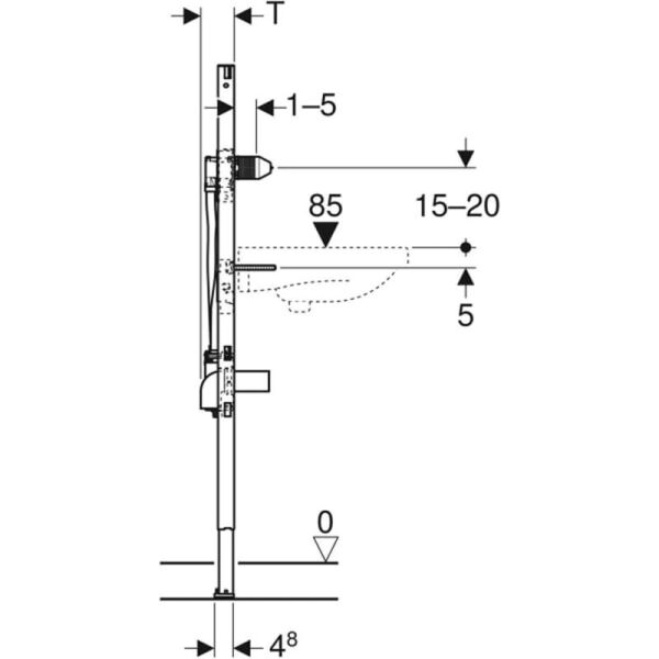 GEBERIT DUOFIX LAVABO BATARYASI MONTAJ UNITESI 130CM DUOFIX 111.560.00.1