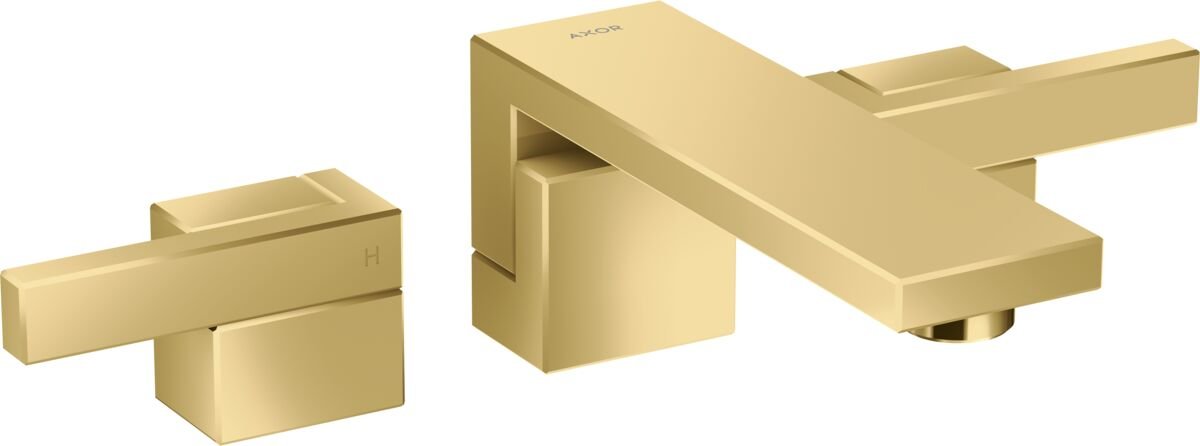 AXOR EDGE 3-DELIKLI LAVABO BATARYASI 190 MM GAGA PARLAK ALTIN OPTIK 46060990