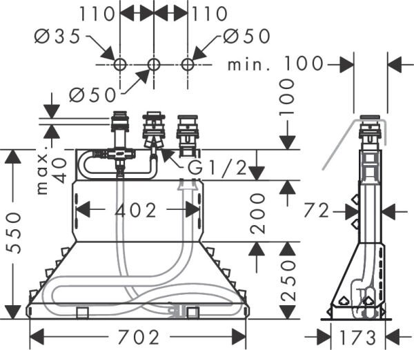 HANSGROHE UNIVERSAL IC SET KUVET BATARYASI 3 DELIKLI 13437180