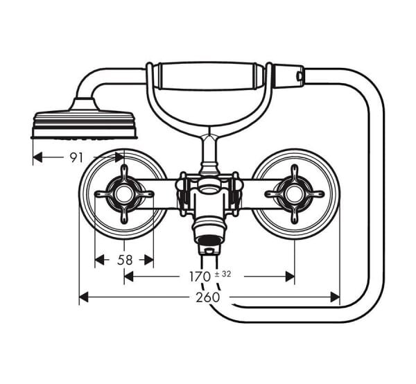 AXOR MONTREUX BANYO BATARYASI 2 VOLANLI ALTIN 16540950