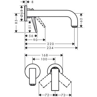 AXOR CITTERIO TEK KOLLU LAVABO BATARYASI RHOMBIC KESIM MAT BRONZ 39181140