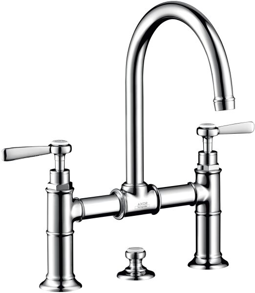 AXOR MONTREUX IKI KOLLU LAVABO BATARYASI 220 CUBUK VOLAN ILE KUMANDALI KROM 16511000
