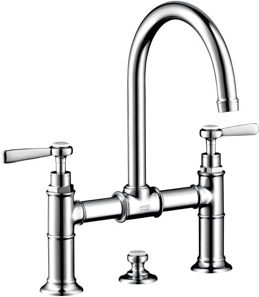 AXOR MONTREUX IKI KOLLU LAVABO BATARYASI 220 CUBUK VOLAN ILE KUMANDALI KROM 16511000