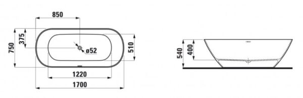 LAUFEN LUA KUVET 170*75CM BEYAZ H2200820000001