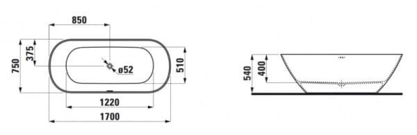 LAUFEN LUA KUVET 170*75CM BEYAZ H2200820000001