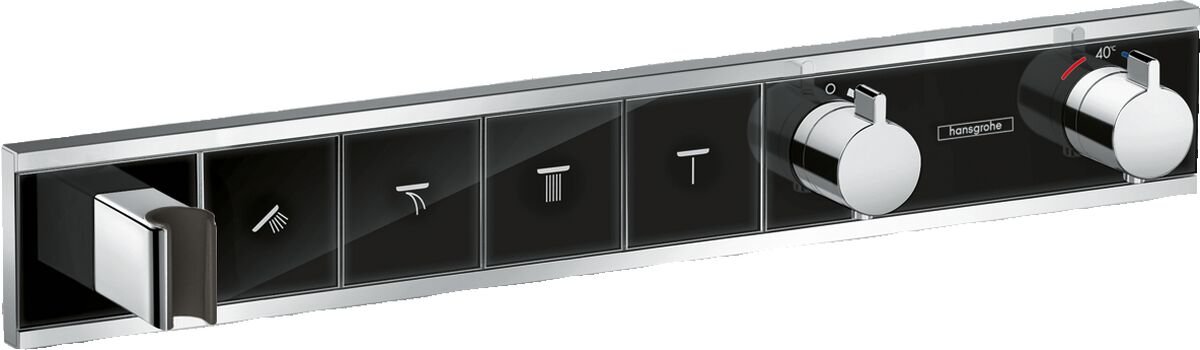 HANSGROHE RAINSELECT BANYO BATARYASI TERMOSTATLI DUS TUTUCULU 4 FONKSIYONLU  SIYAH KROM 15357600