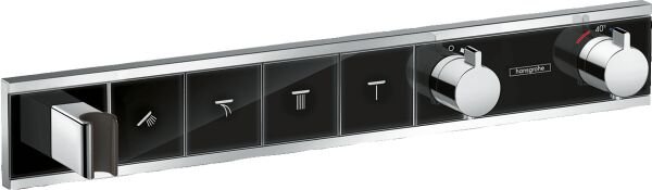 HANSGROHE RAINSELECT BANYO BATARYASI TERMOSTATLI DUS TUTUCULU 4 FONKSIYONLU  SIYAH KROM 15357600