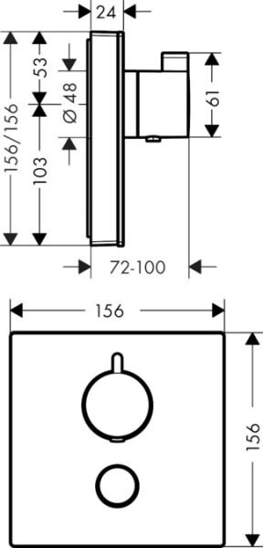 HANSGROHE SHOWERSELECT BANYO BATARYASI TERMOSTAT 1 VE ILAVE CIKIS BEYAZ KROM GLASS 15735400