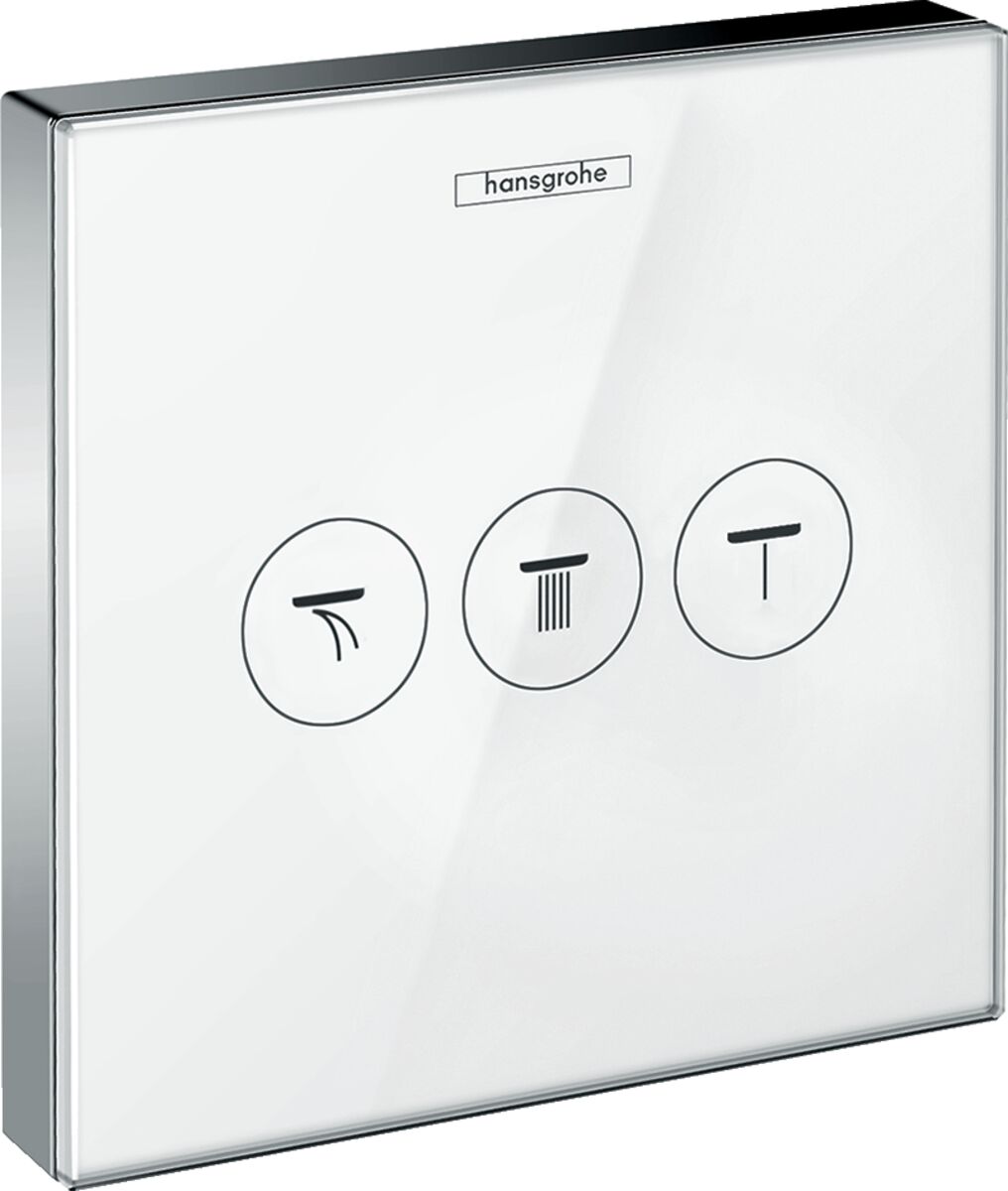 HANSGROHE SHOWERSELECT BANYO BATARYASI VALF 3 CIKIS BEYAZ KROM GLASS 15736400