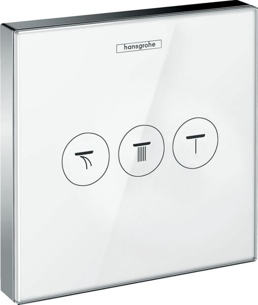 HANSGROHE SHOWERSELECT BANYO BATARYASI VALF 3 CIKIS BEYAZ KROM GLASS 15736400