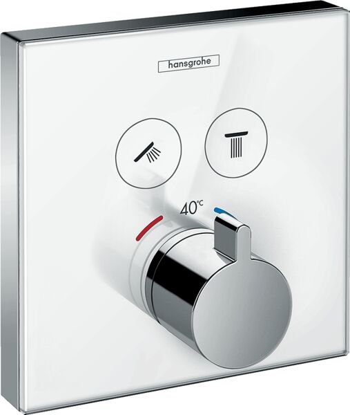 HANSGROHE SHOWERSELECT BANYO BATARYASI TERMOSTAT 2 CIKIS BEYAZ KROM GLASS 15738400