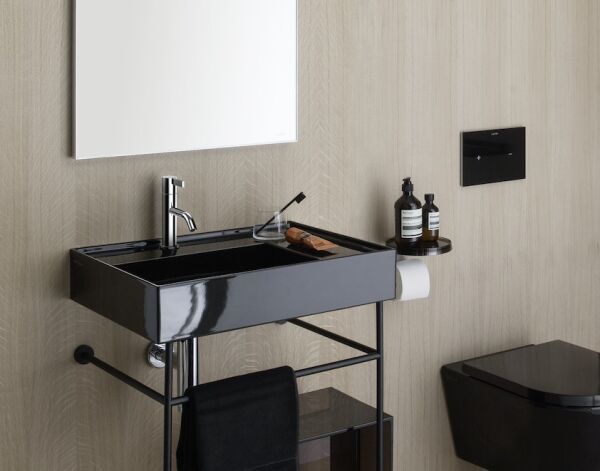 LAUFEN KARTELL ETAJERLI LAVABO SAG DELIKLI 600x460 MM SIYAH H8103340201111
