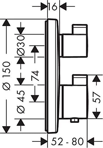 HANSGROHE ECOSTAT BANYO BATARYASI TERMOSTATIK 2 CIKIS KROM 15758000