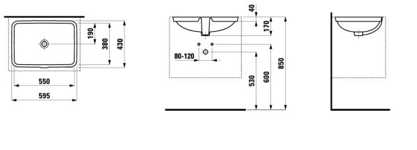 LAUFEN PRO S LAVABO 550*380*170 MM H8119680001091
