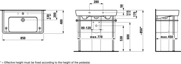 LAUFEN PRO A LAVABO 105x48 MM H8139580001041