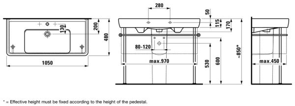 LAUFEN PRO A LAVABO 105x48 MM H8139580001041